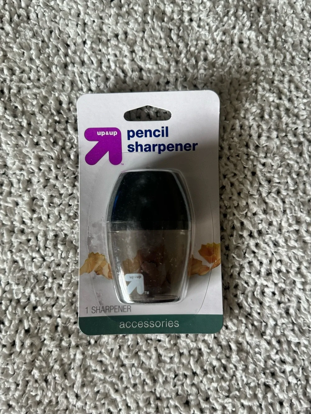 up&up Black Compact Pencil Sharpener with Shavings Container
